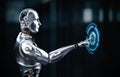 Robot with graphic display Royalty Free Stock Photo